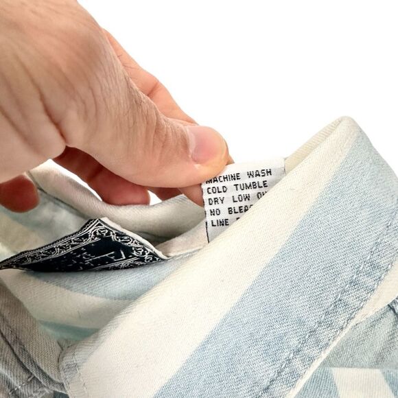 Justin Allen Chemise Striped Button Down Womens Shirt Large Boxy 90s Cotton - Picture 4 of 4